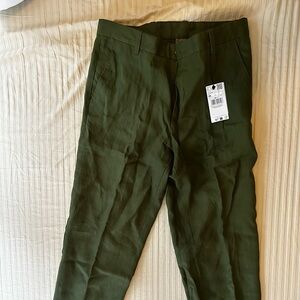 MANGO 100% Linen Regular Fit Pants NWT